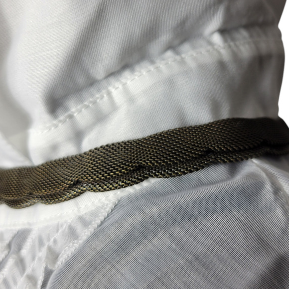 Mesh Scalloped Necklace Brown Brass Tone Choker Statement Fishnet Woven Collar - Picture 4 of 16